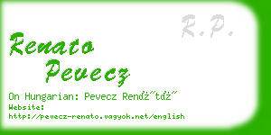 renato pevecz business card